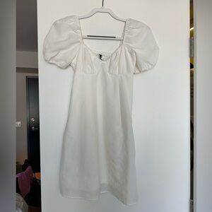 H&M mini dress with puff sleeves, size small